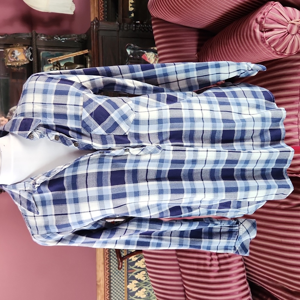 Blue plaid shirt